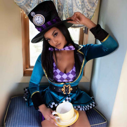Leg Avenue Women's Delightful Mad Hatter Halloween Costume, Multi, X-Large