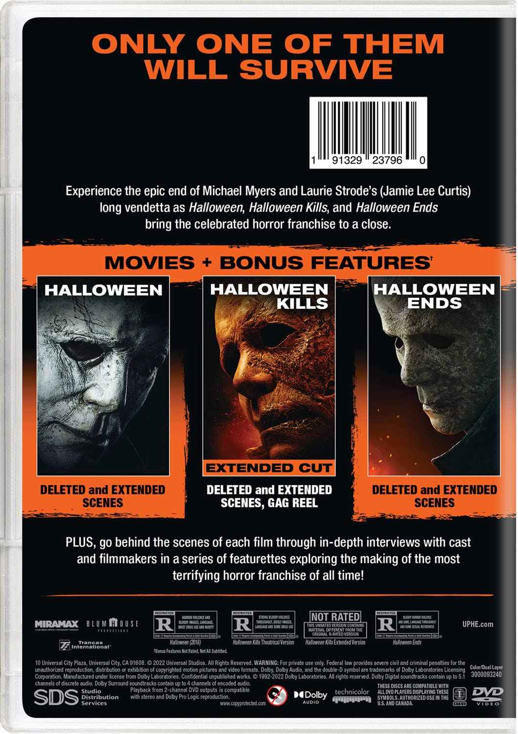 Halloween Trilogy (Halloween / Halloween Kills / Halloween Ends) [DVD]