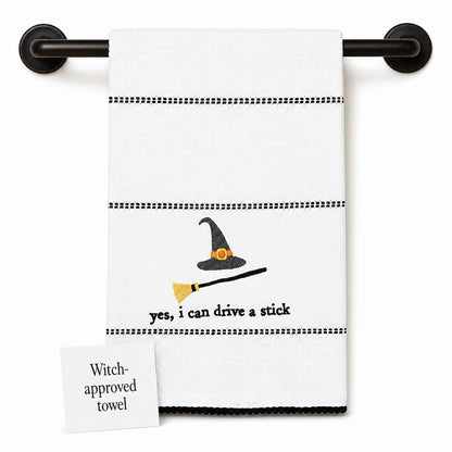 Mud Pie Halloween Towel, Drive Stick, 16 1/2" x 26"