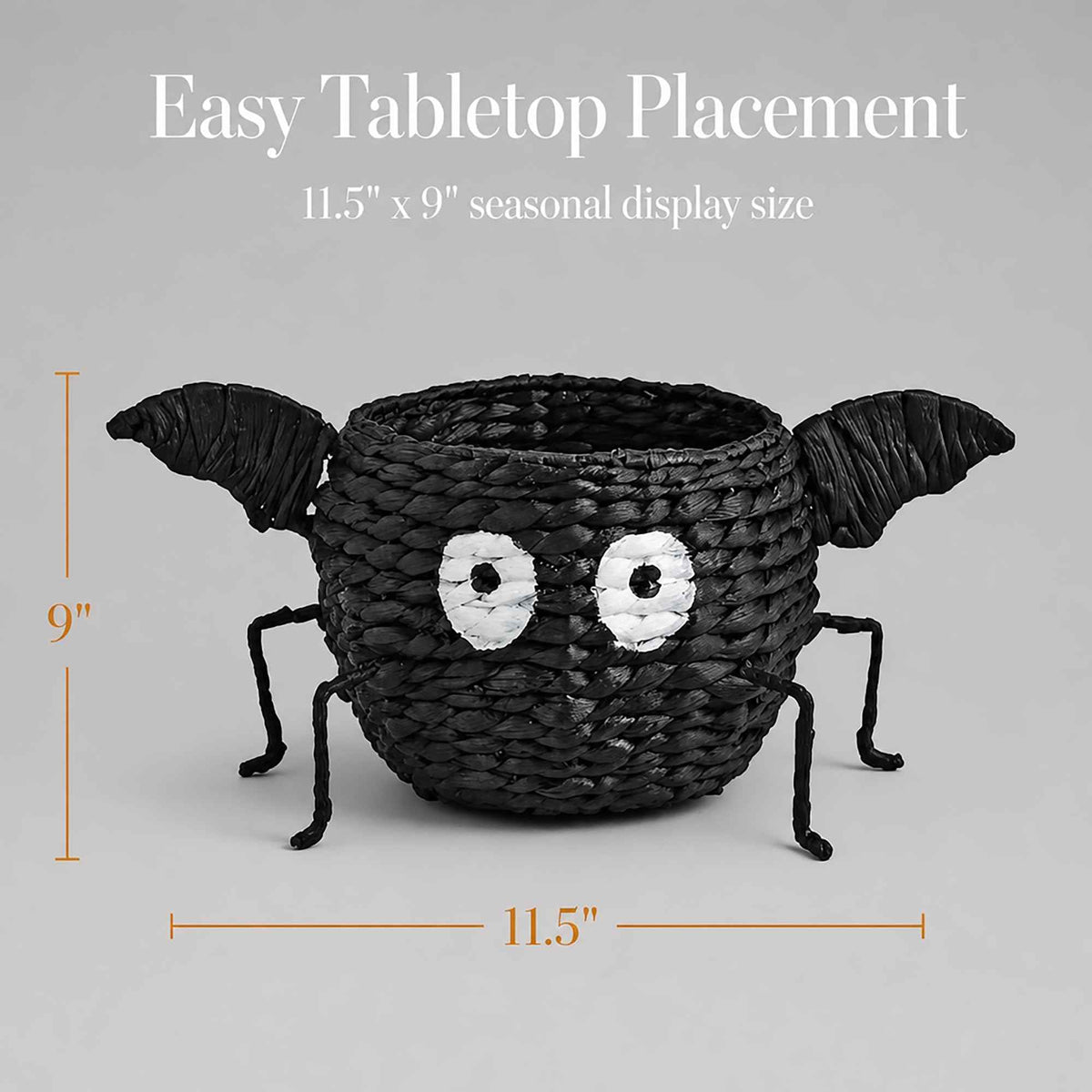 Mud Pie Halloween Bat Candy Bowl, Footed Hyacinth Serving Bowl