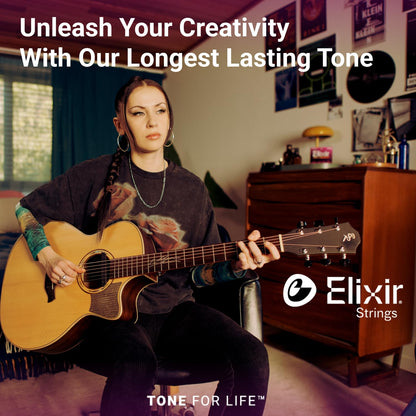 Elixir Strings, Acoustic Guitar Strings, Phosphor Bronze with NANOWEB Technology, Longest-Lasting Rich and Full Tone with Comfortable Feel, 4 Pack, Light 12-53 🍁 All In One Marketplace Canada