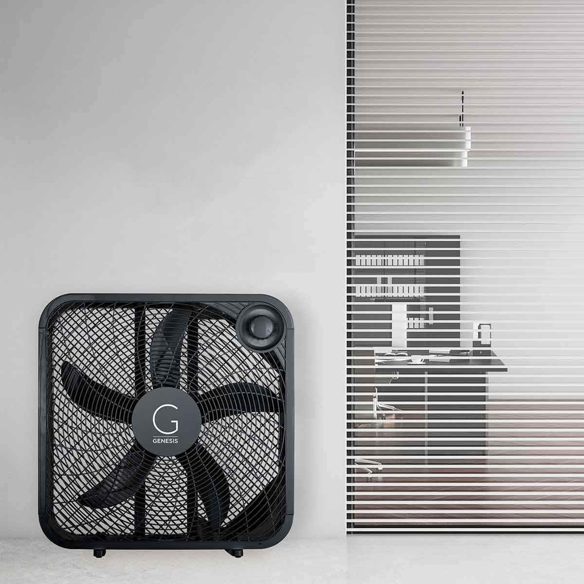 Genesis 20" Box Fan, 3 Settings, Max Cooling Technology, Carry Handle, Black (G20BOX-BLK) 🍁 All In One Marketplace Canada