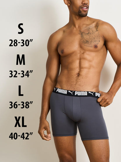Puma Men's 4 Pack Active Stretch Boxer Briefs, Black/Grey, Large 🍁 All In One Marketplace Canada