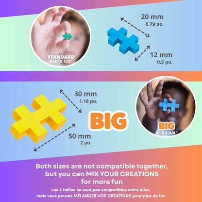 PLUS PLUS - 100 Pcs 30 x 50 mm Big Basic Colors Mix Building Blocks 🍁 All In One Marketplace Canada