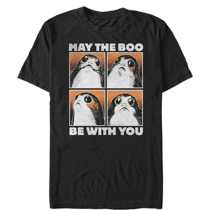 STAR WARS Men's The Last Jedi Halloween PORG Boo with You T-Shirt, Black, Large