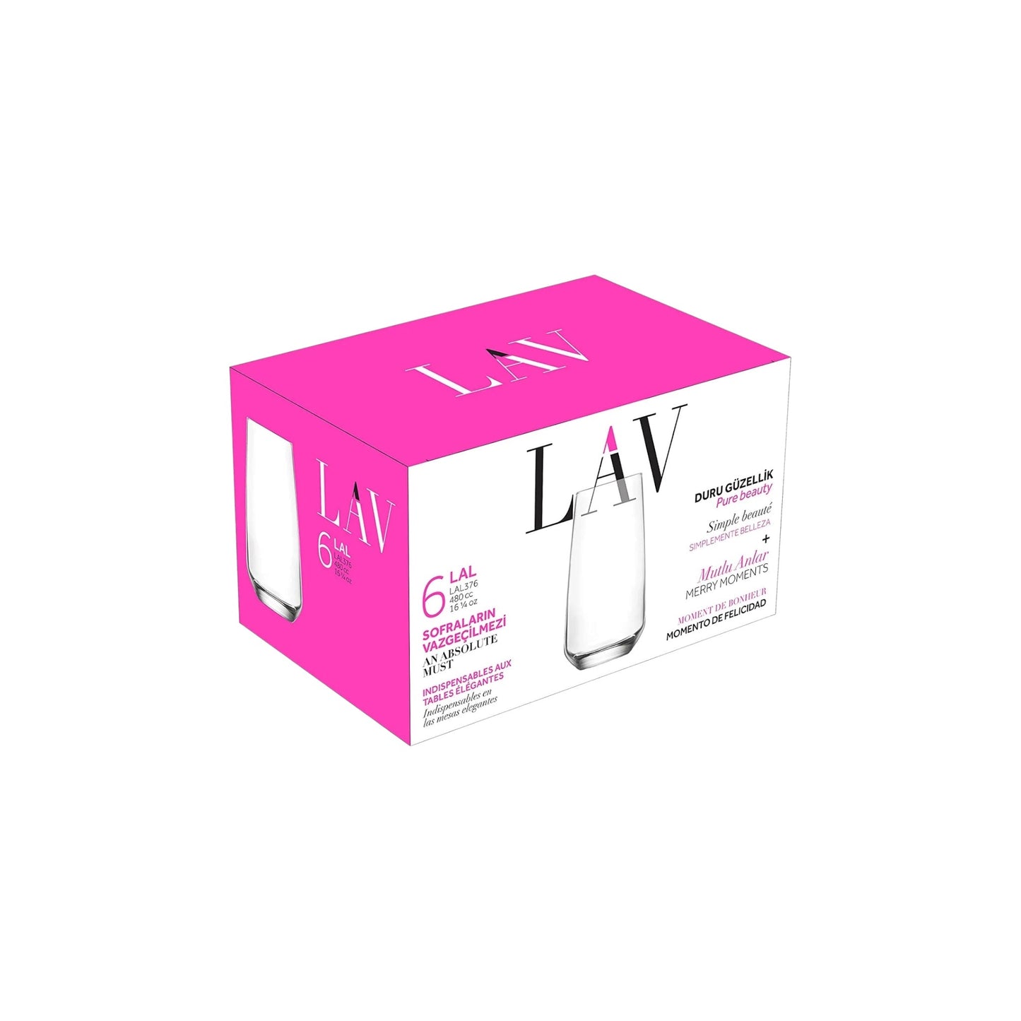 Long Drink Highball Glasses 16.25 oz - LAV LAL - Set of 6