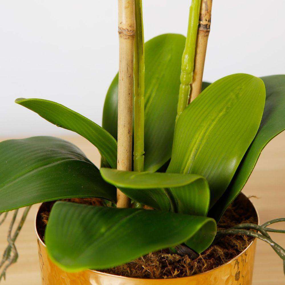 Gladiola Faux Potted Orchid Floral Arrangement 24 Inches