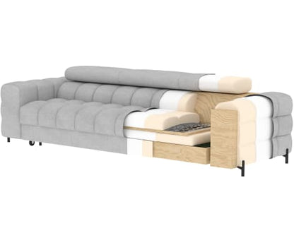 Festello 3 Seater Sleeper Sofa - Brown