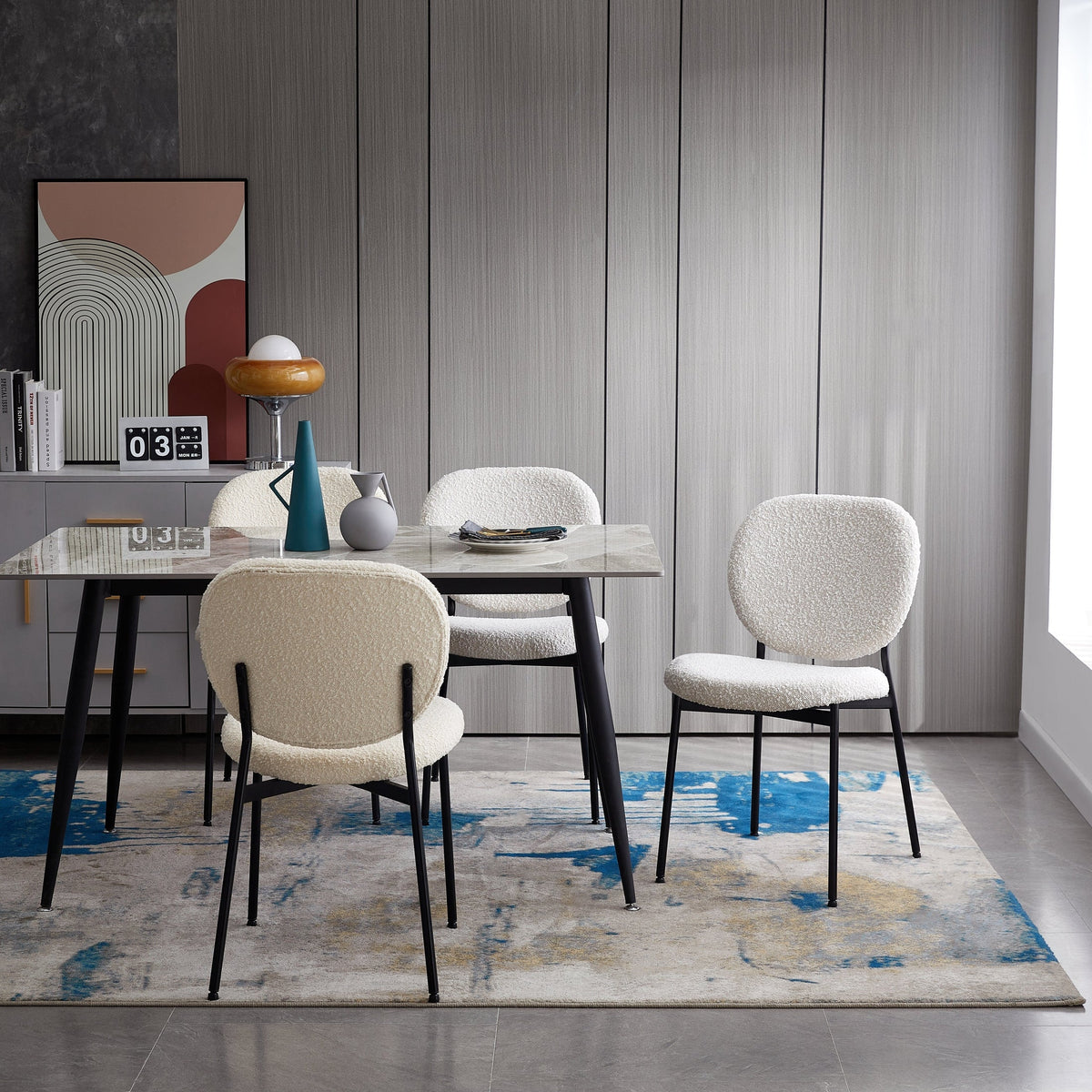 Sashi Dining Chair - Linen Boucle'