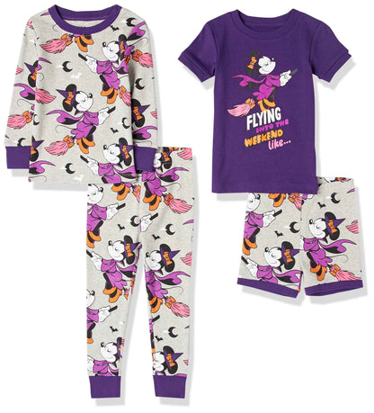 Amazon Essentials Disney | Marvel | Star Wars Toddler Girls' Pajama Set, Minnie/Halloween, 4T