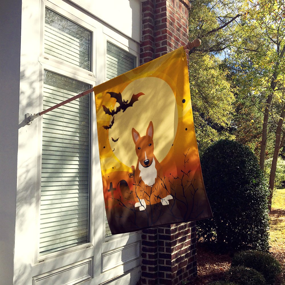 Caroline's Treasures BB4400CHF Halloween Bull Terrier Red Flag Canvas House Size, Large, Multicolor