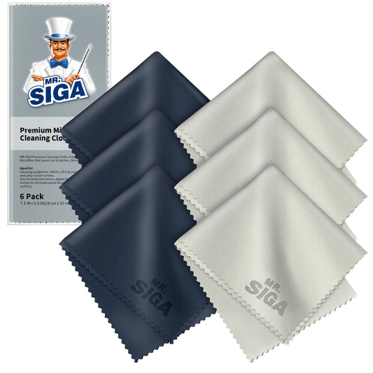 MR.SIGA Premium Microfiber Cleaning Cloths for Lens, Eyeglasses, Screens, Tablets, Glasses, 6 Pack, 6 x 7 inch 🍁 All In One Marketplace Canada