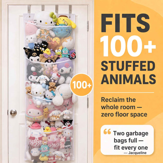 The Original Stuffed Animal Storage (Patent Pending) - Over Door Organizer for Stuffies, Baby Accessories, Toy Plush Storage / Hammock Hanging Storage Net Big Girls Toddler Large Bag Animals stuffy 🍁 All In One Marketplace Canada