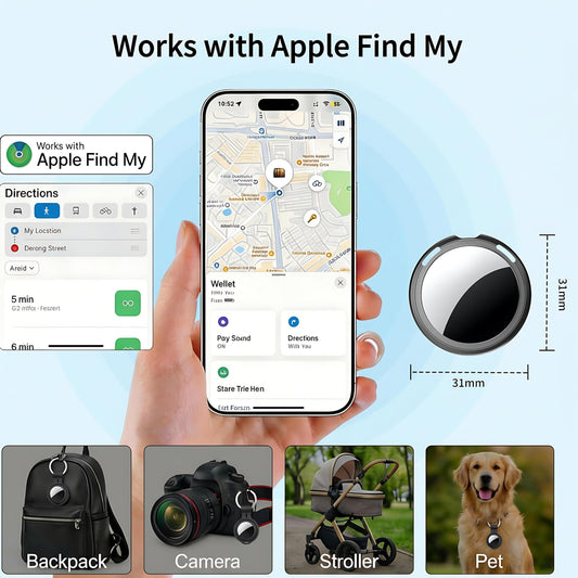 2 Pack Tracker Tags [Apple MFi Certified] Bluetooth Air Tracker Pair with Apple Find My(iOS Only)Tag Global Tracking Key Finder Item Locator Replaceable Battery Waterproof for Key Pet Wallet Backpack 🍁 All In One Marketplace Canada