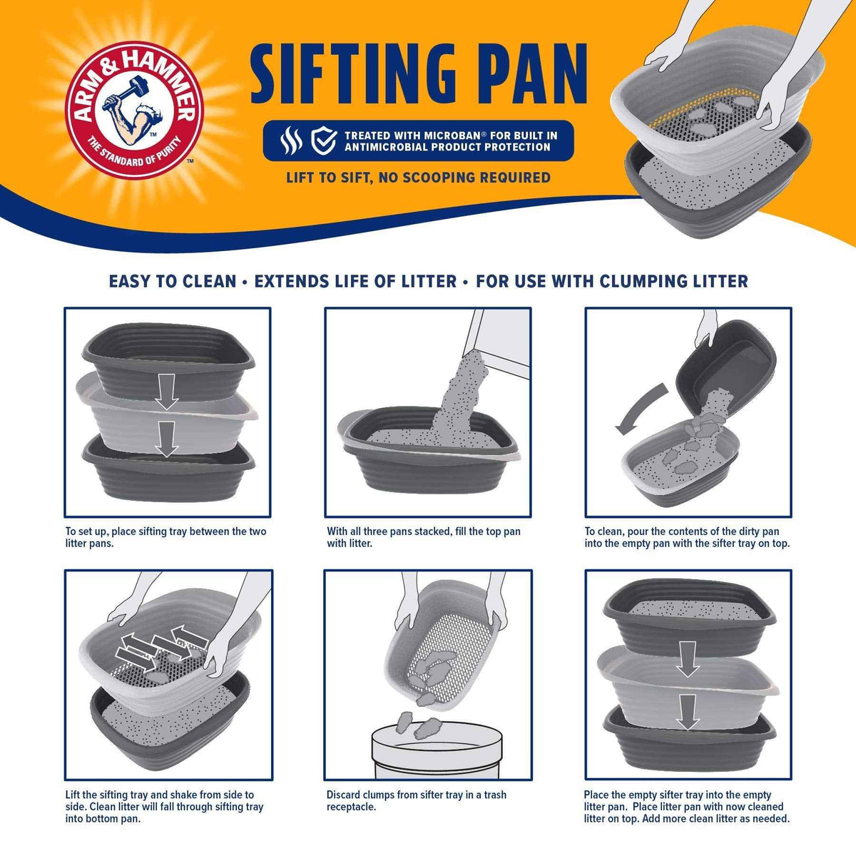 Arm & Hammer 42036 Large Sifting Litter Pan 🍁 All In One Marketplace Canada