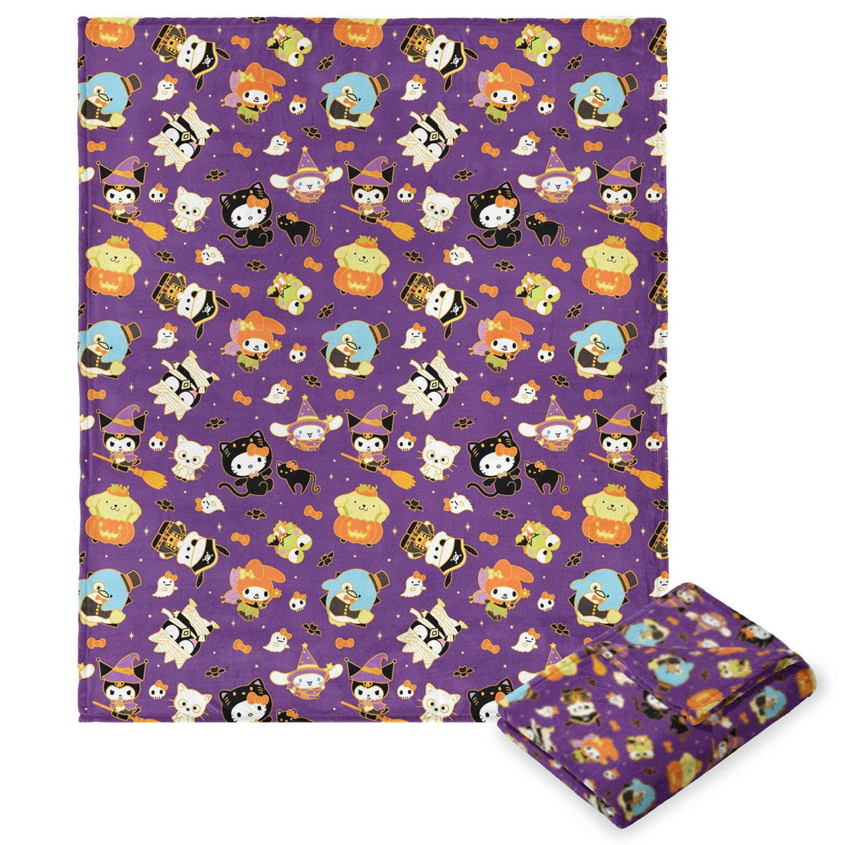 Northwest Hello Kitty Silk Touch Throw Blanket, 50" x 70", Halloween Gold