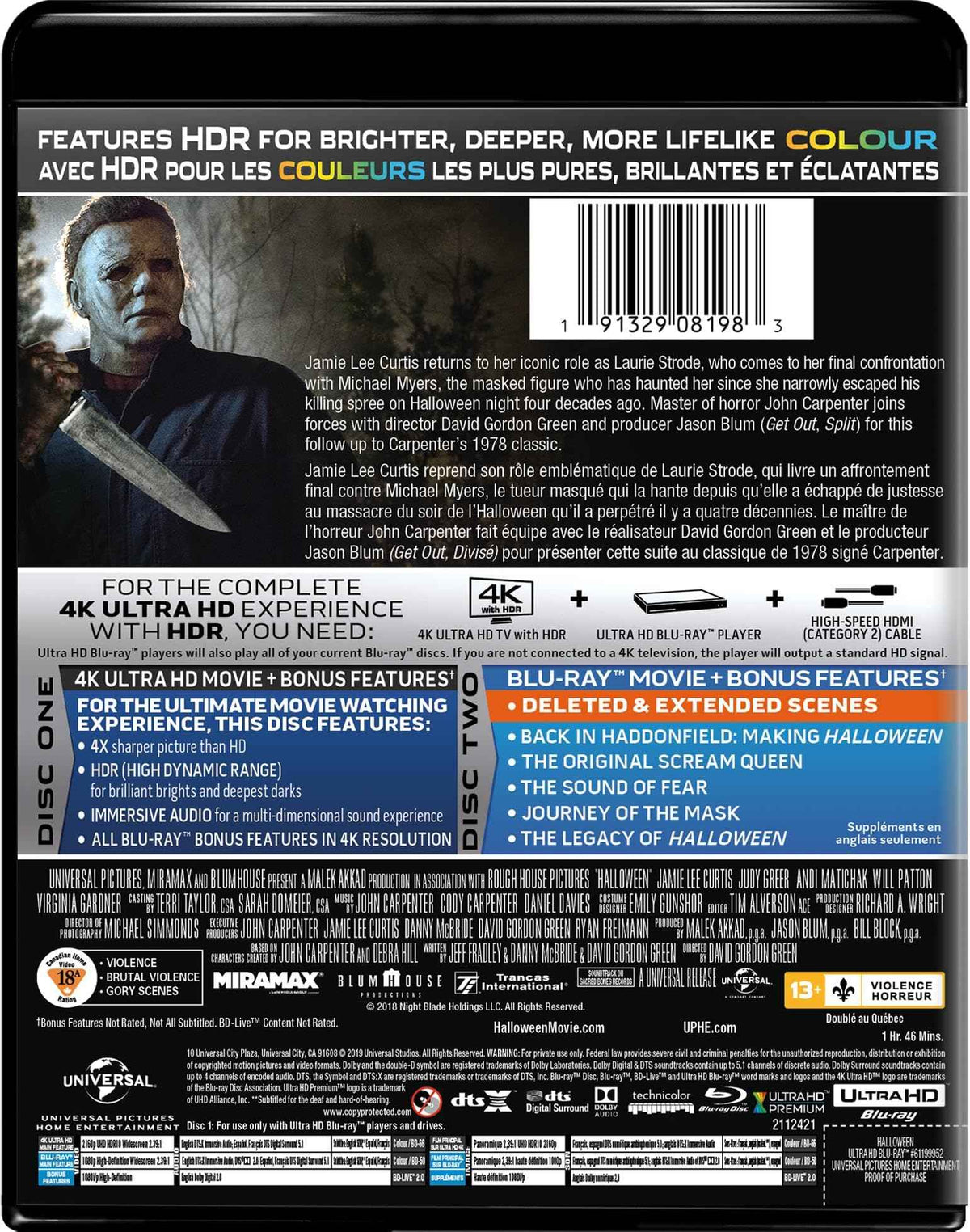 Halloween (2018) - 4K Ultra HD + Blu-ray (Bilingual)