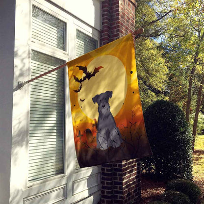 Caroline's Treasures BB4317CHF Halloween Miniature Schanuzer Black Flag Canvas House Size, Large, Multicolor