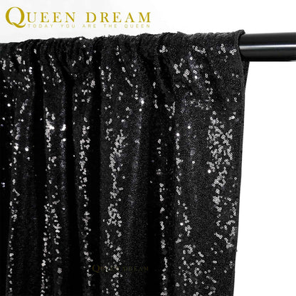 Black Backdrop for Graduation Decorations: 2ftx8ft Black Sequin Halloween Backdrop Curtains Panels Wedding Ceremony Party Home Decorations 3 Packs