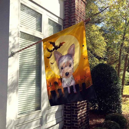 Caroline's Treasures BB1790CHF Halloween Yorkie Puppy Canvas House Size Flag, Multicolor, Large