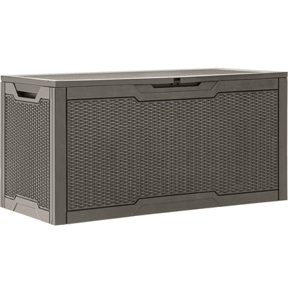 YITAHOME 100 Gallon Large Resin Deck Box Outdoor Storage Boxes for Patio Furniture, Outdoor Cushions, Garden Tools and Pool Supplies-Waterproof,Lockable (Taupe) 🍁 All In One Marketplace Canada