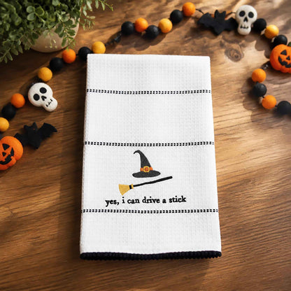 Mud Pie Halloween Towel, Drive Stick, 16 1/2" x 26"
