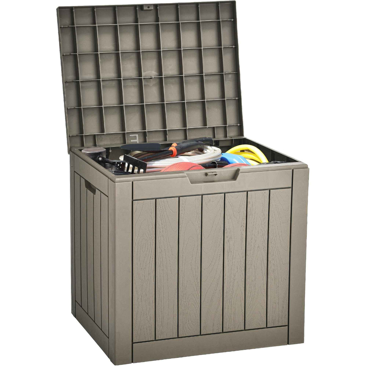 YITAHOME 31 Gallon Outdoor Storage Deck Box, Waterproof Resin Package Delivery and Storage Box with Lockable Lid for Patio Furniture Cushions, Pool Accessories, Garden Tools, Taupe 🍁 All In One Marketplace Canada