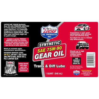 Lucas Oil 10047 SAE 75W-90 Synthetic Transmission and Differential Lube -, Clear, 1 Quart (32 Ounces) 🍁 All In One Marketplace Canada