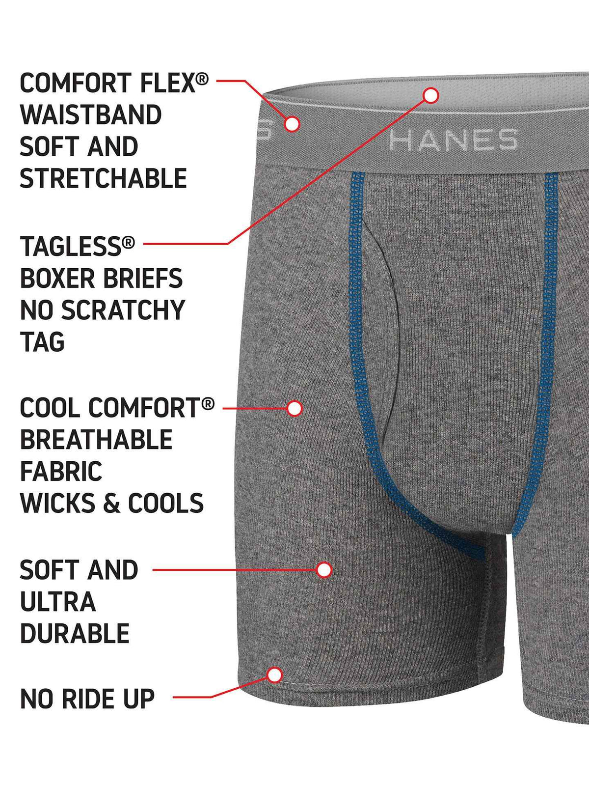 Hanes boys 5 Pack Breathable Boxer Briefs, Assorted, Small US 🍁 All In One Marketplace Canada