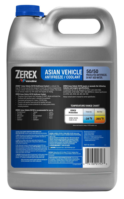 Zerex Asian Vehicle Blue Silicate and Borate Free 50/50 Prediluted Ready-to-Use Antifreeze/Coolant 1 GA 🍁 All In One Marketplace Canada