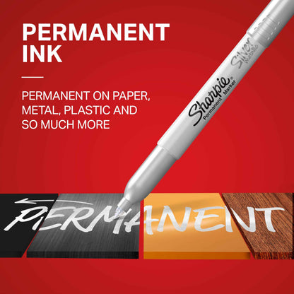 Sharpie Metallic Permanent Markers, Fine Point, Silver, 12 Count 🍁 All In One Marketplace Canada