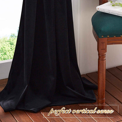 NICETOWN Black Velvet Curtains 84 Inches 2 Panels, 52 W, Grommet