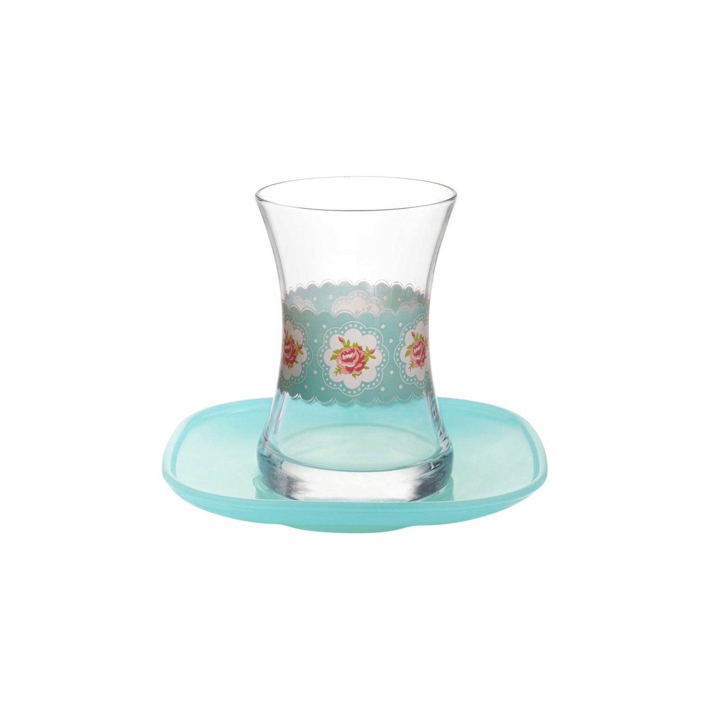 Turkish Tea Glass Set with Saucers 5.75 oz – LAV MONA BLUE - Set of 6+6