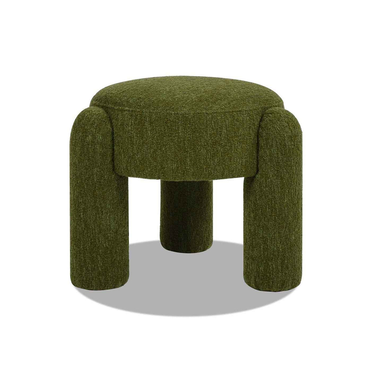 Olea Boucle Ottoman - Moss Green