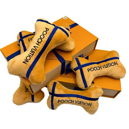 Pooch Vuition Dog Bone Toy | Plush Dog Toy