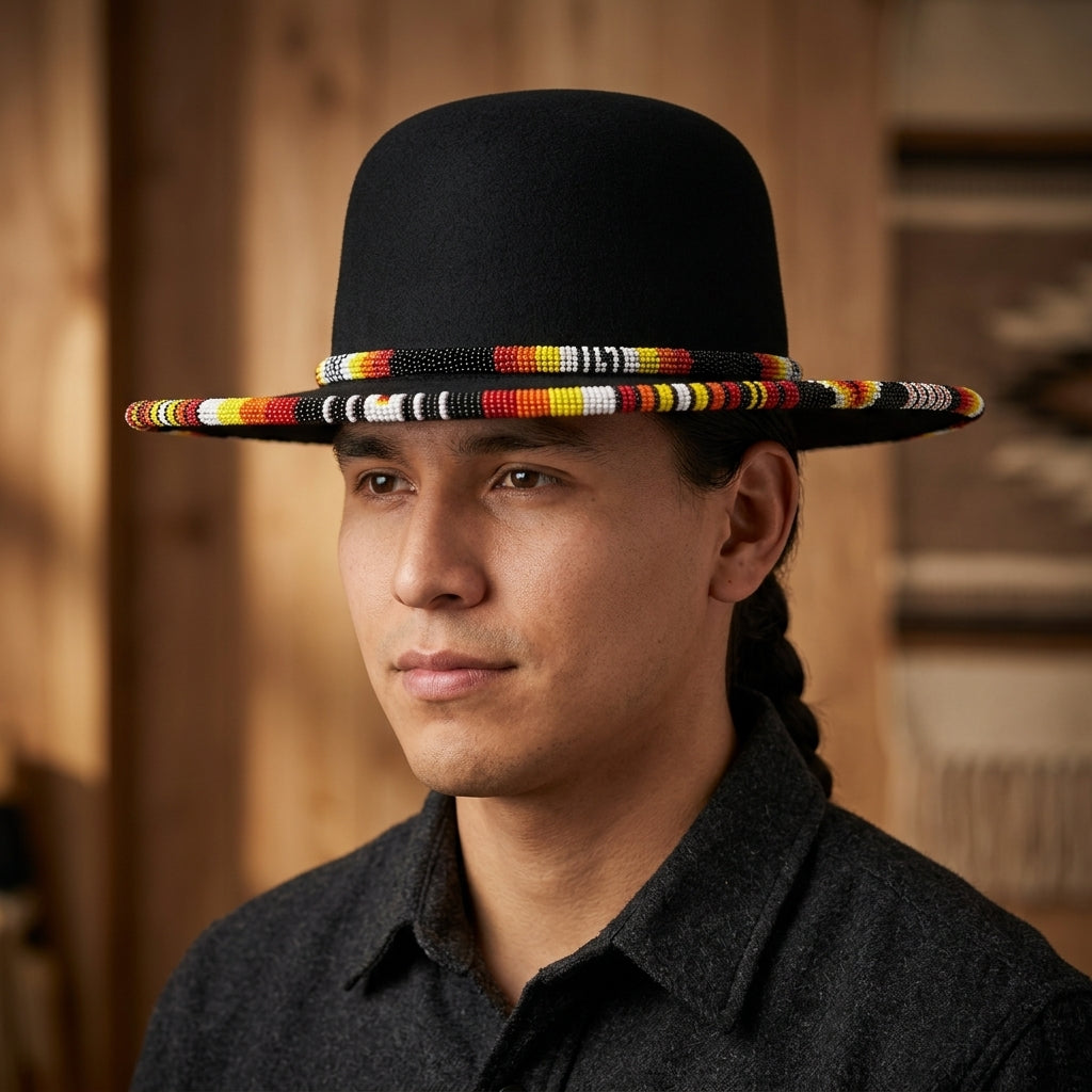Size-60 Handmade Beaded Hat
