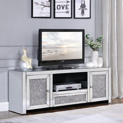Brilliance-III Luxury Mirrored TV Stand - Clear
