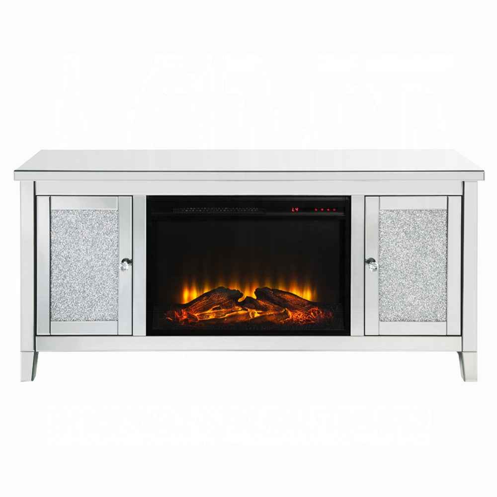 Brilliance Luxury Mirrored TV Stand/Fireplace - Clear