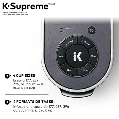 Keurig K-Supreme Single Serve K-Cup Pod Coffee Maker, With MultiStream Technology, Grey, 17.913in x 7.047in x 14.409in 🍁 All In One Marketplace Canada