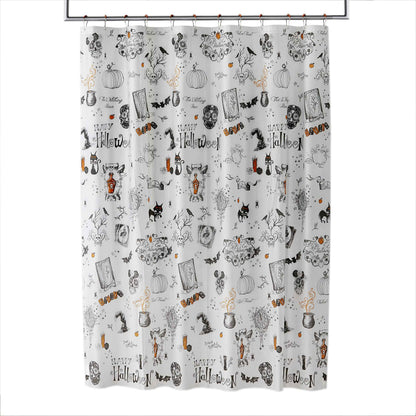 SKL Home Happy Halloween Shower Curtain & Hook Set, Multicolored 12 Piece