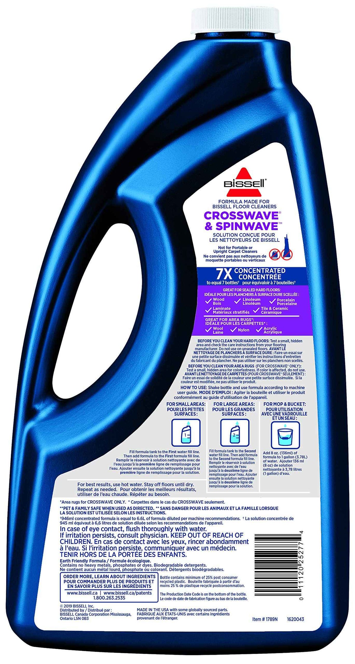 BISSELL Multi-Surface Formula for CrossWave & SpinWave, Wet/Dry Vacuum Solution (64oz), 1789N 🍁 All In One Marketplace Canada
