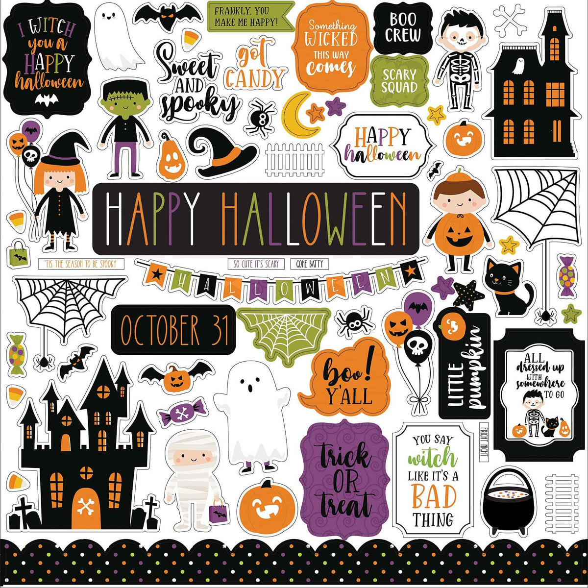 Echo Park Paper Company Halloween Magic Element sticker, Multi
