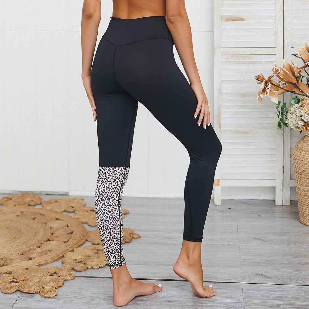 Leopard Print Yoga Suit – High-Waist Fitness Set with Adjustable Bra Back
