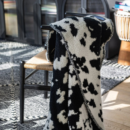 Tap Shoe & Baby's Breath Cow Print Extended Throw
