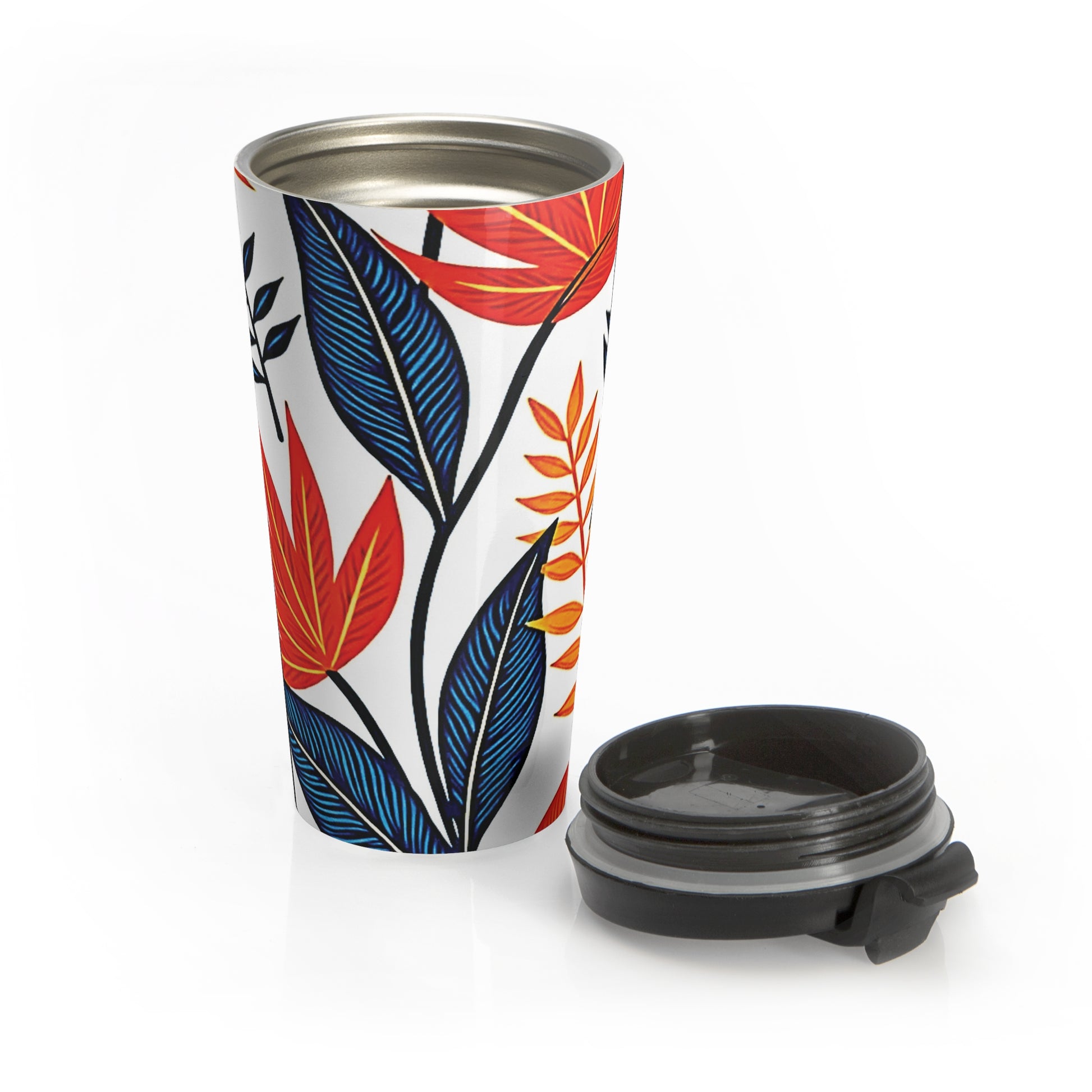 Autumn Leaves Floral Stainless Steel Travel Mug | Fall Leaf Pattern - AURABAGS SHOP
