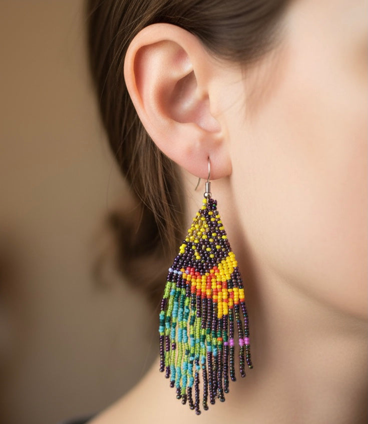 Purple Sky Dancer Beaded Earrings