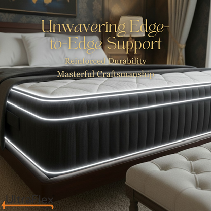 UltraFlex® Opulence Mattress and BoxSpring Set Medium Firm Orthopedic Hybrid Mattress – Canadian-Made Advanced Cooling Gel & Pocket Coil System for Undisturbed Sleep & Edge-to-Edge Support