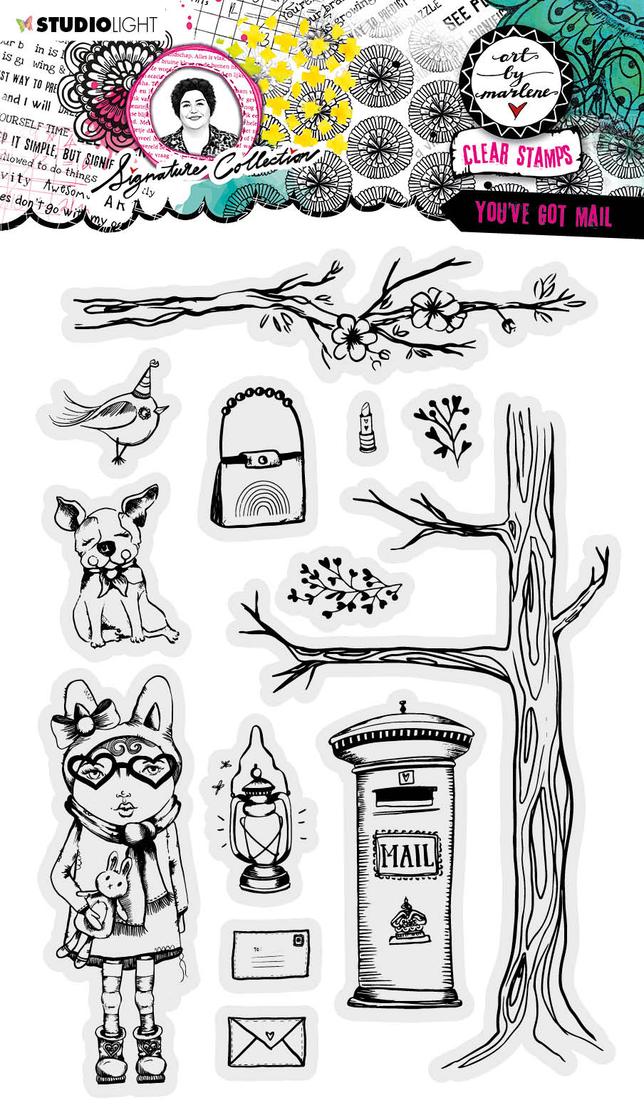 ABM Clear Stamp You've Got Mail Signature Collection 265x153x1mm 13 PC nr.472