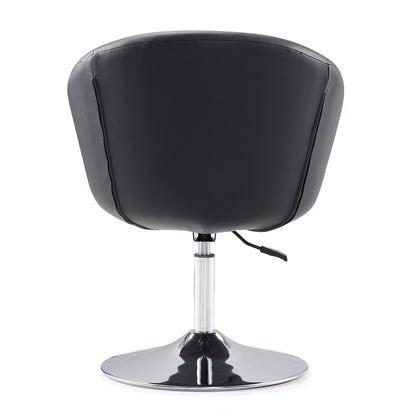 Chandra Swivel Adjustable Faux Leather Accent/Office Chair - Black