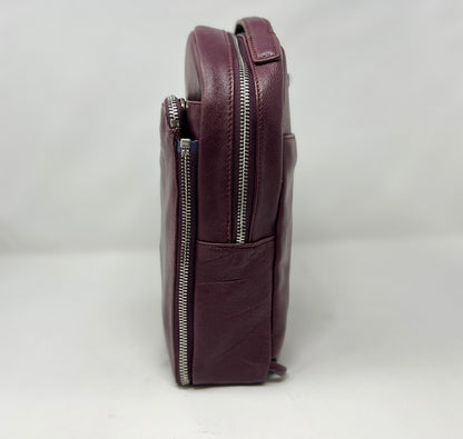 Sac à dos en Cuir Aubergine, Alice